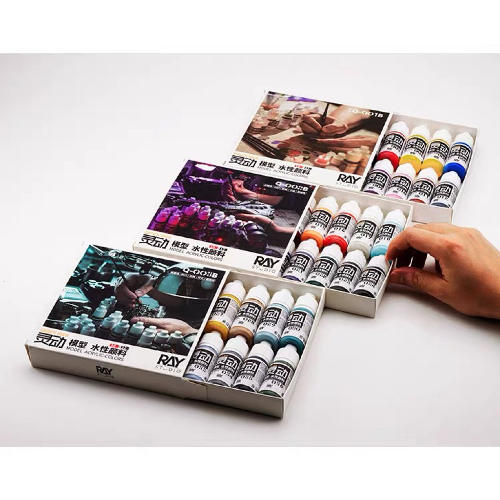 พร้อมส่ง🔥 RAY STUDIO Water Base Acrylic Colours Paint Flat Type สี ...