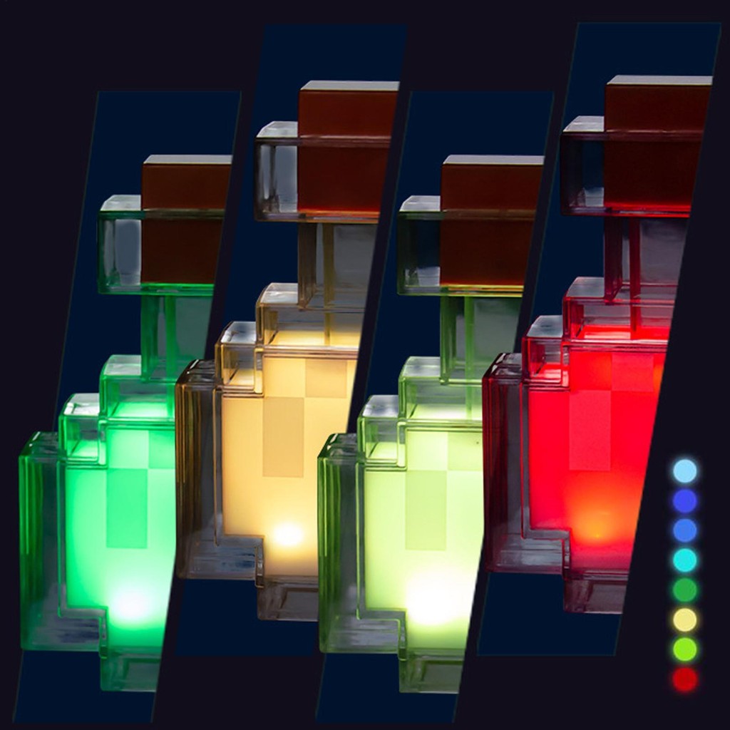 Minecraft potion ขวดไฟกลางคืนหลอดไฟ LED 8 สีเปลี่ยนได้ werfhth | Shopee ...