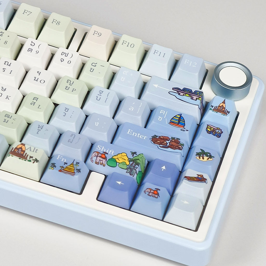 Water-Splashing Festival Keycaps 136 คีย์โปรไฟล์เชอร์รี่ PBT Dye ...