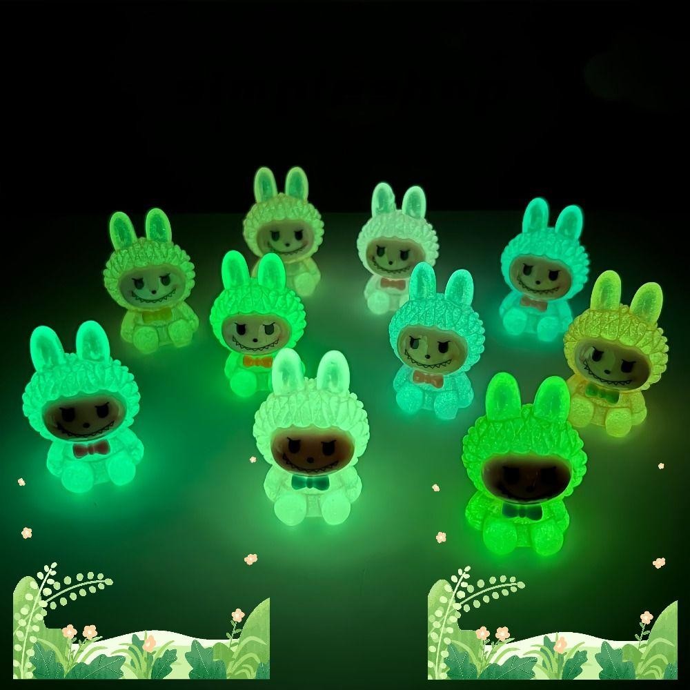 Simple Luminous Microlandscape, เรซิ่นการ์ตูน Mini Labubu เครื่องประดับ ...