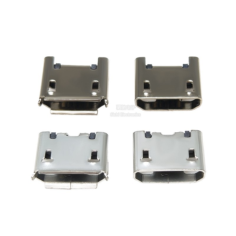 MiCRO USB Socket 5P ไมค์ที่นั่งตัวเมียเขาวัวแบน / ขอบรีดสี่ขาซ็อกเก็ต ...