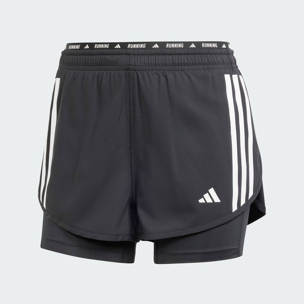 adidas Running Own the Run 3-Stripes 2-in-1 Shorts Women Black IN1445 ...