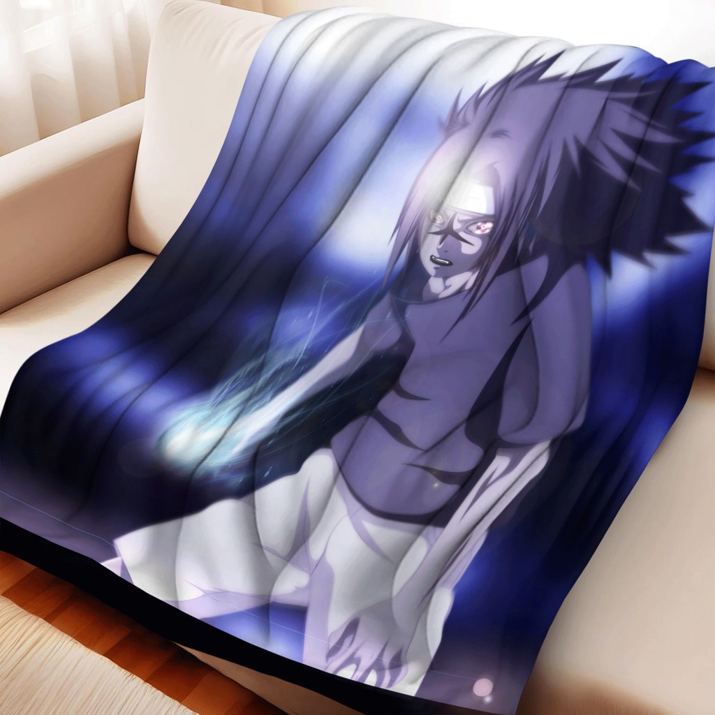 Naruto Sasuke Uchiha Flannel ผ้าห่มอะนิเมะการ์ตูนรูปแบบ Ultra-Soft Warm ...