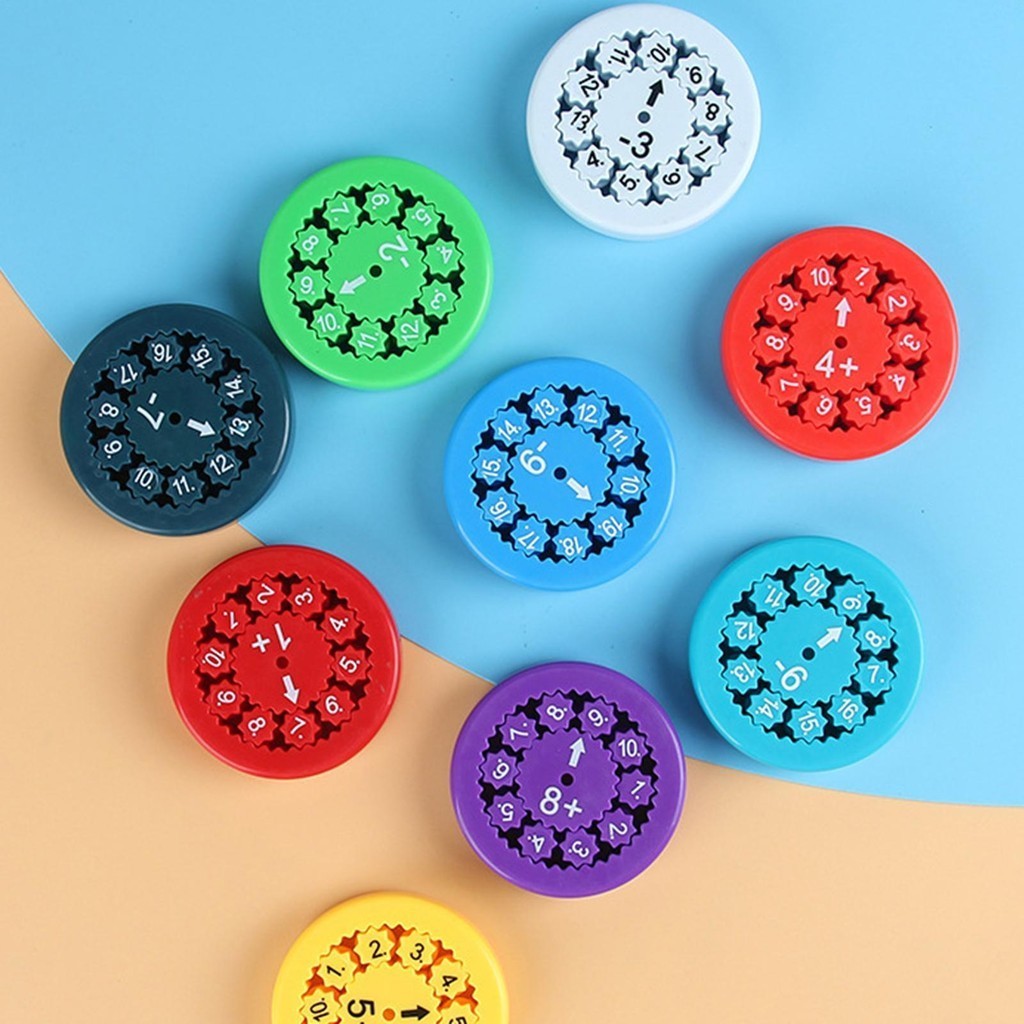 คณิตศาสตร์ Spinners 9pcs แบบพกพาคณิตศาสตร์ Fact Spinner Fidget การเรียน ...