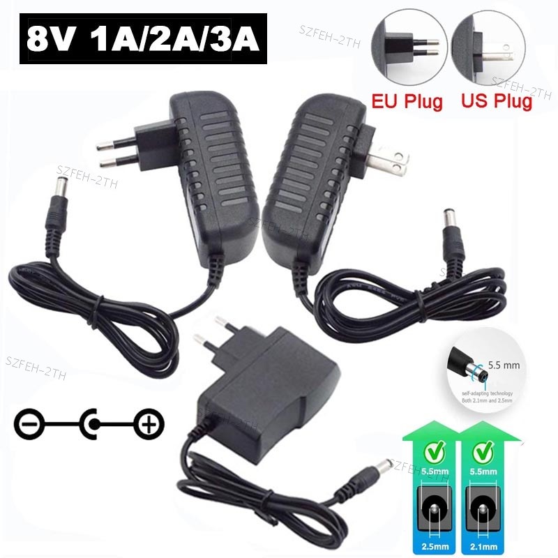 กล้องวงจรปิดไฟ LED AC DC Converter 8V Universal Power Supply Adapter 8 ...