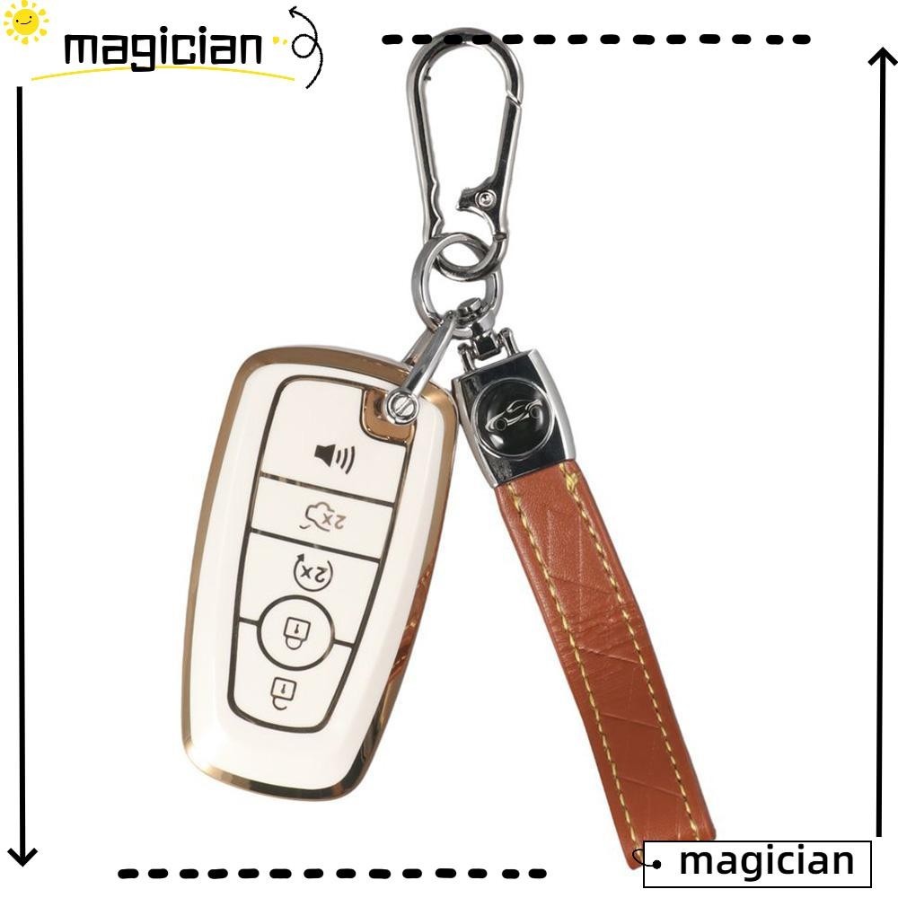 Mag กุญแจรถ, TPU Gold Edge Key Fob สําหรับ Ford, 5Button ฝาครอบกุญแจรถ ...