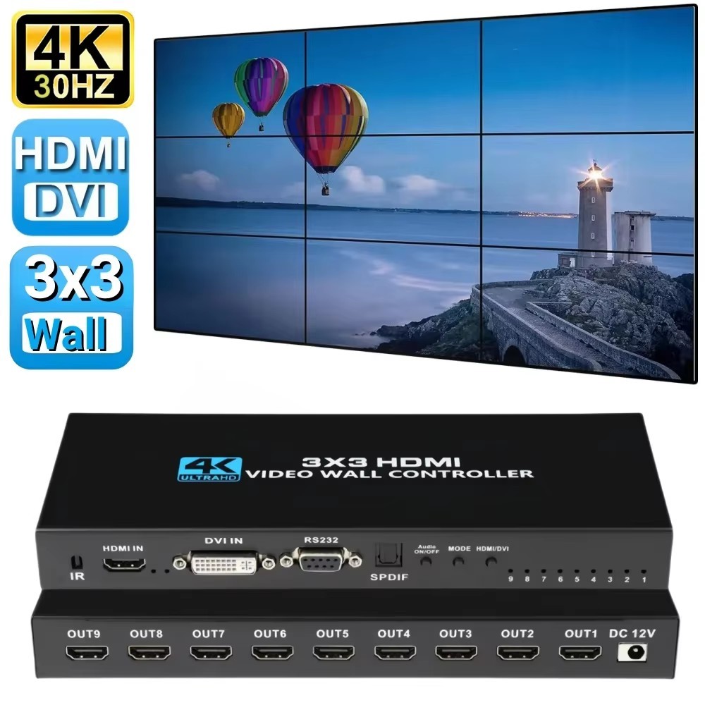 2x2 Video Wall Controller, Ingresso 4k/60 Hz Uscita 1080P Processore - Foto 8