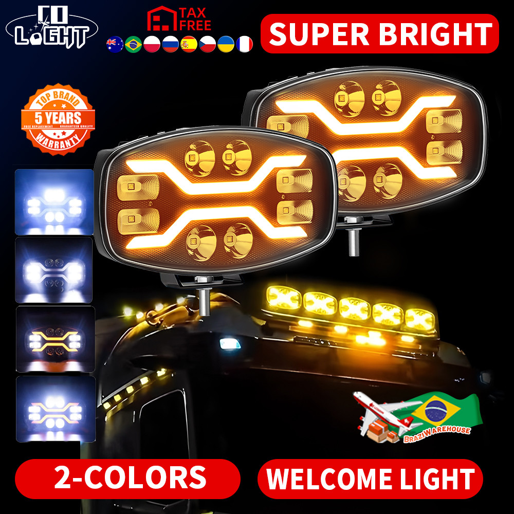 10 นิ้วสปอตไลท์จัมโบ้ 12 V 24 V สีขาว Full LED & สีเหลืองวัน 360 W ...