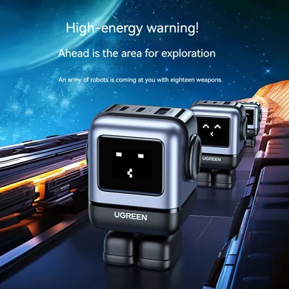 UGREEN RoboGaN 65W/30W USB C USB A Charger Mini Robot Nexode 3 พอร์ต ...