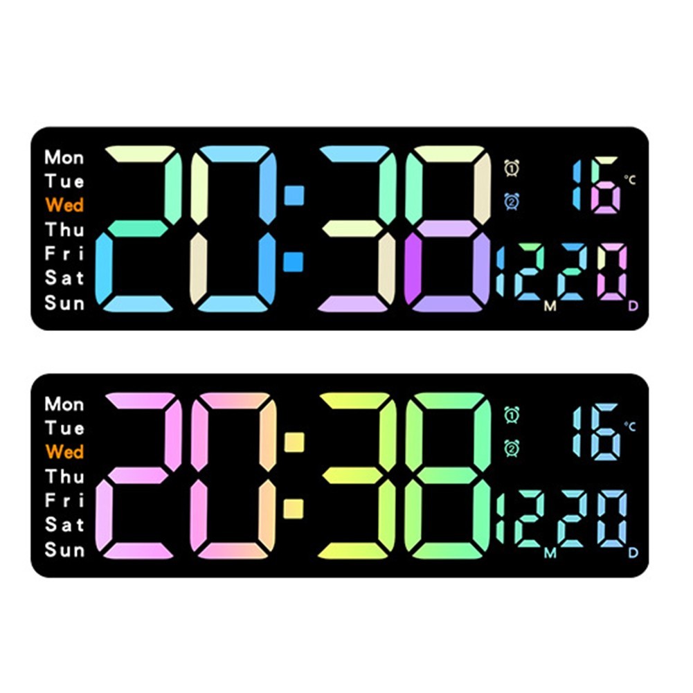 #ROYALLADY#Color Digital Wall Clock Adjustable Brightness Color Box ...
