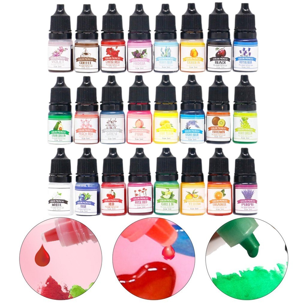 [Tachiuwa21] 24x Inks Concentrated Epoxy Resin 5ml Liquid DIY ความ ...