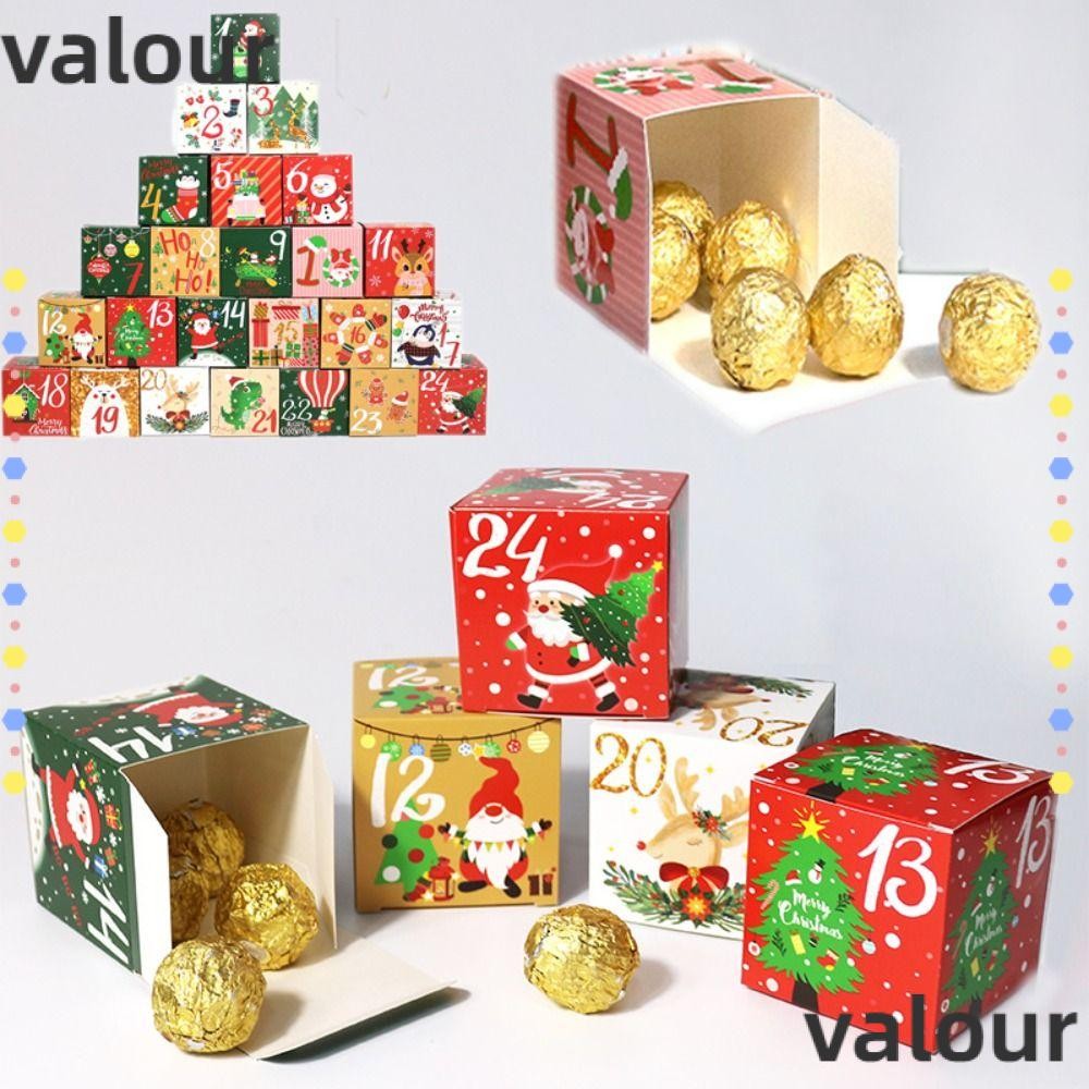 Valour 24PCS Candy Box, Christmas Advent Calendar 1-24 Gift Boxes, 2024 ...