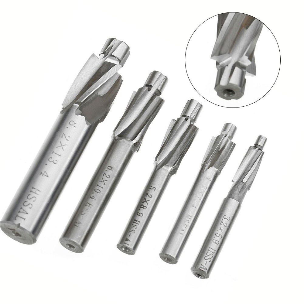 [ในสต็อก] Hss Counterbore End Mill M3-M8 Pilot Slotting Tool ...