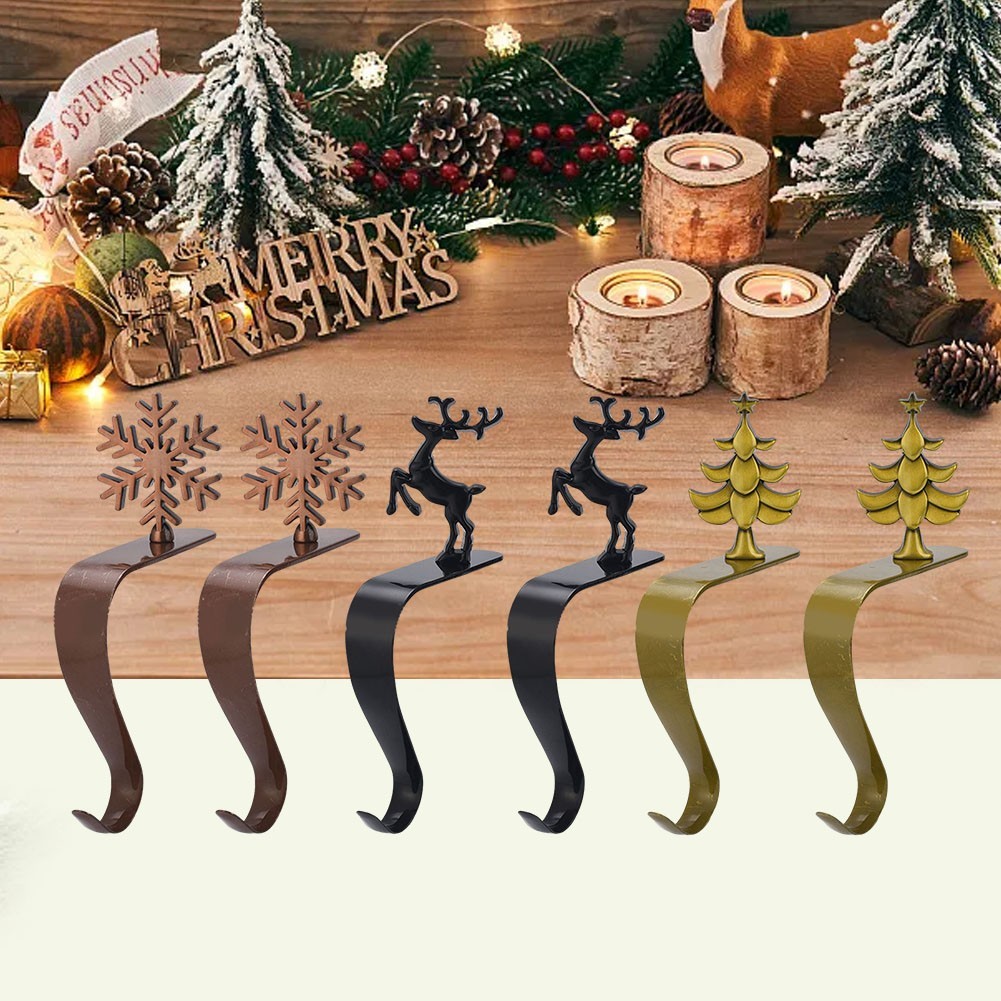 ⭐ชั้นวาง Mantel Christmas Stocking Holders Christmas Mantel Stocking