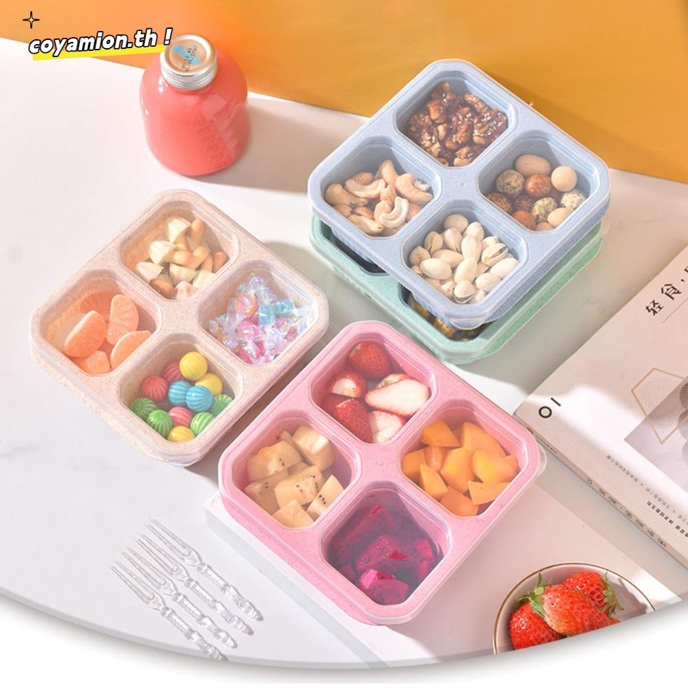 COYAMION Candy Box, Four Grid Snack Dim Sum Nut Fruit Plate, นํากลับมา ...