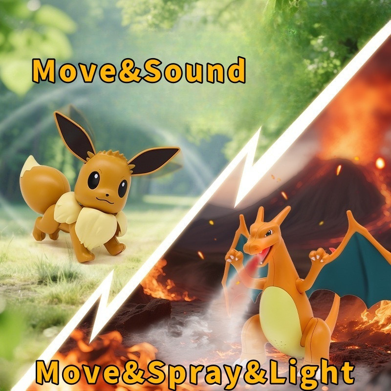 Pokemon Night Light สเปรย์ Charizard Charmander Eevee รูปไฟฟ้าเสียง ...