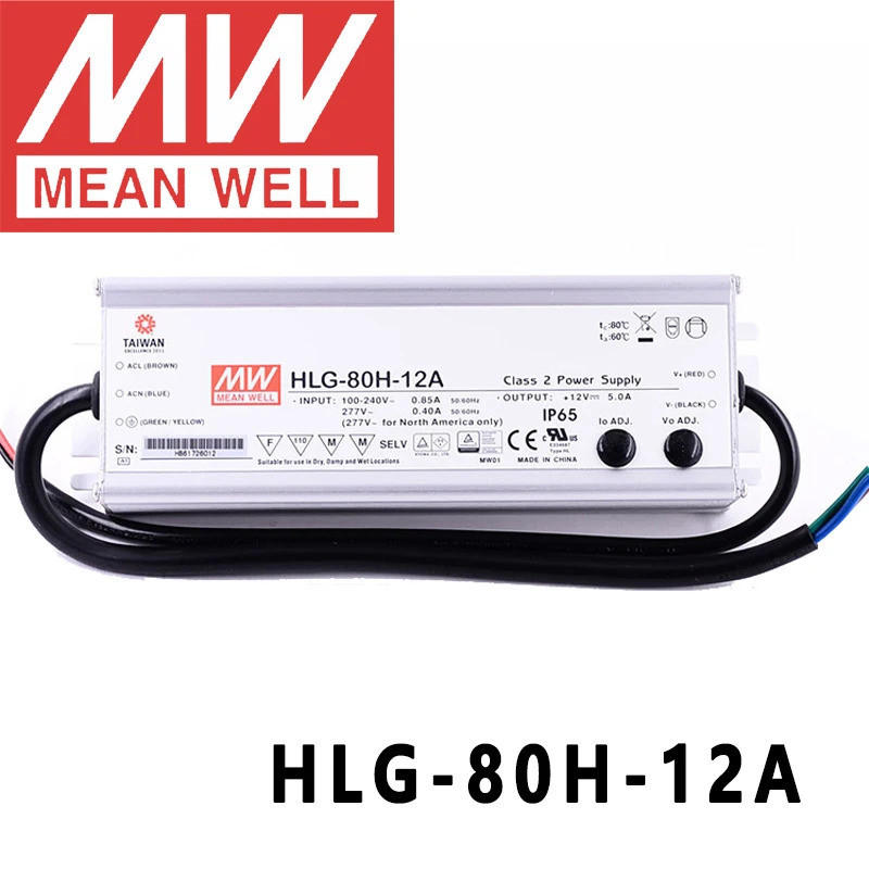 Alimentatore Mean Well HLG-80H-C350AB 89,95W 350mA Dimmerabile Per LED