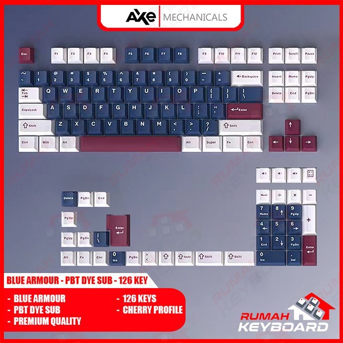 ปุ่มกด - KEYCAPS - CHERRY - BLUE ARMOR - PBT KEYCAP - DOUBLE SHOT ...