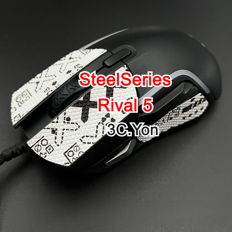 ผิวเมาส์สําหรับ SteelSeries Rival 5 เมาส์สําหรับเล่นเกมแบบมีสายสติกเกอร ...