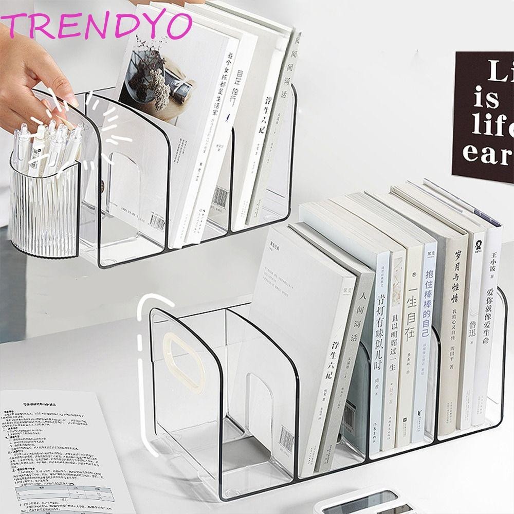 Trendyo Handle Bookends, ประหยัดพื้นที่ทนทาน Divider Book Stand, Book ...