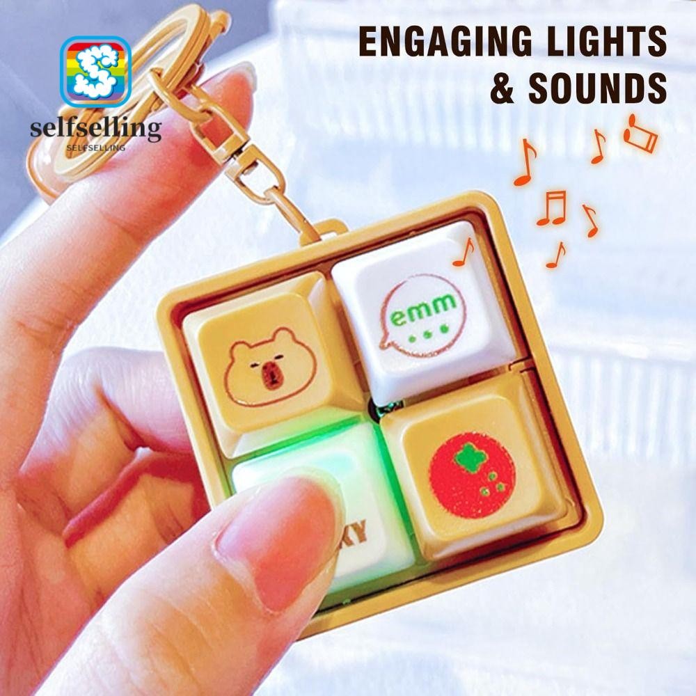 SELFS Finger Fidget Clicker, พร้อมแสงและเสียง Charm Capybara พวงกุญแจ ...