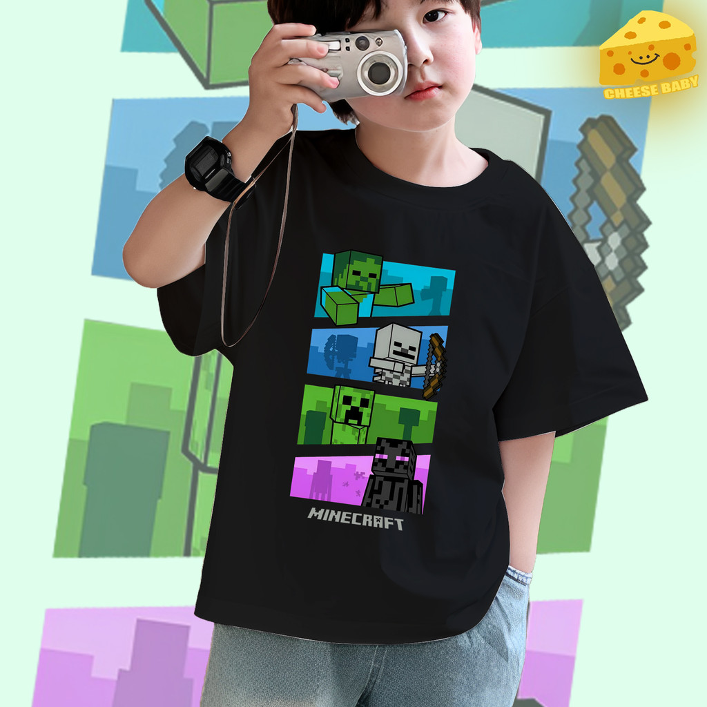 8 สี เสื้อยืดเด็ก Minecraft เสื้อยืดชุดเกม 100cm-150cm | Shopee Thailand