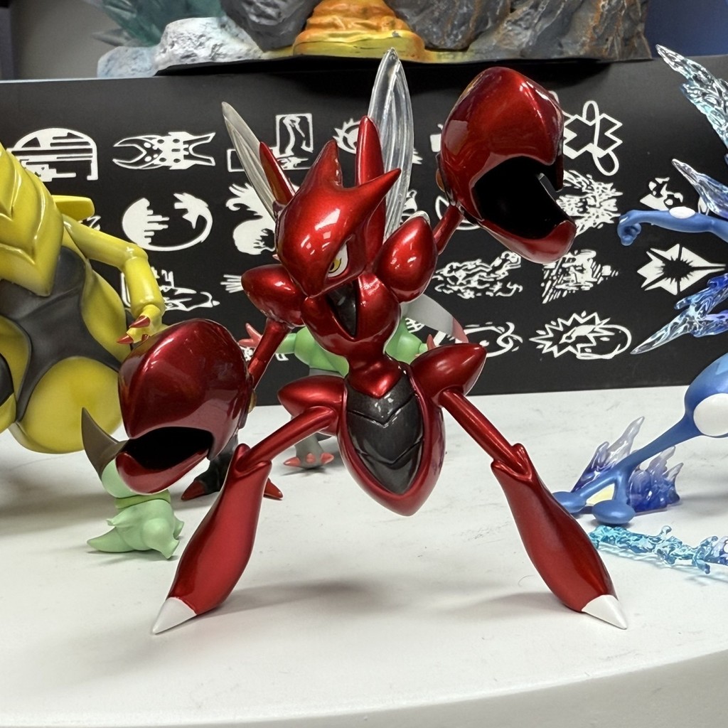 Pokémon Model Illustrated Book Series คีมยักษ์ Mantis Red Green Glitter ...