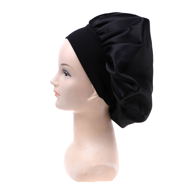58 ซม.สีทึบผู้หญิง Sa Bonnet หมวก Night Sleep หมวกปรับหมวกอาบน้ํา ใหม่ ...