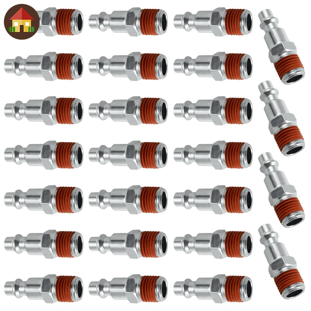 25 ชิ้น 1/4 นิ้ว NPT ชายอุตสาหกรรม Air Plug ด้ายชายนิวเมติกปลั๊ก US 1/4 ...