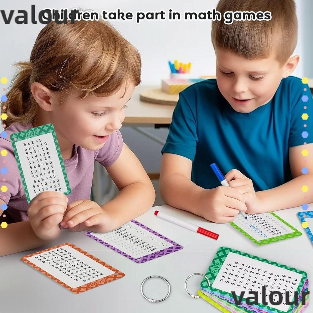 Valour แฟลชการ์ดคูณ 13 ชิ้น, แผนภูมิคณิตศาสตร์และแผนภูมิคูณ 2 ห่วง ...