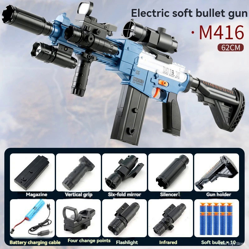 Toys for Boys M416 Electric Kids Soft Bullet Toy Gun Foam Dart Blaster ...