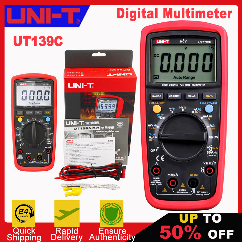 UNI-T UT139A UT139B UT139C True RMS มัลติมิเตอร์แบบดิจิตอลช่วงอัตโนมัติ ...