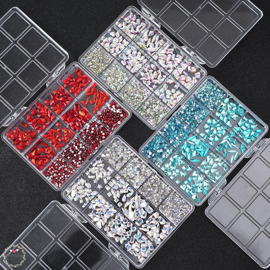 เล็บแก้ว Rhinestones ชุด Super Shiny Multi Color Rhinestone Set ...