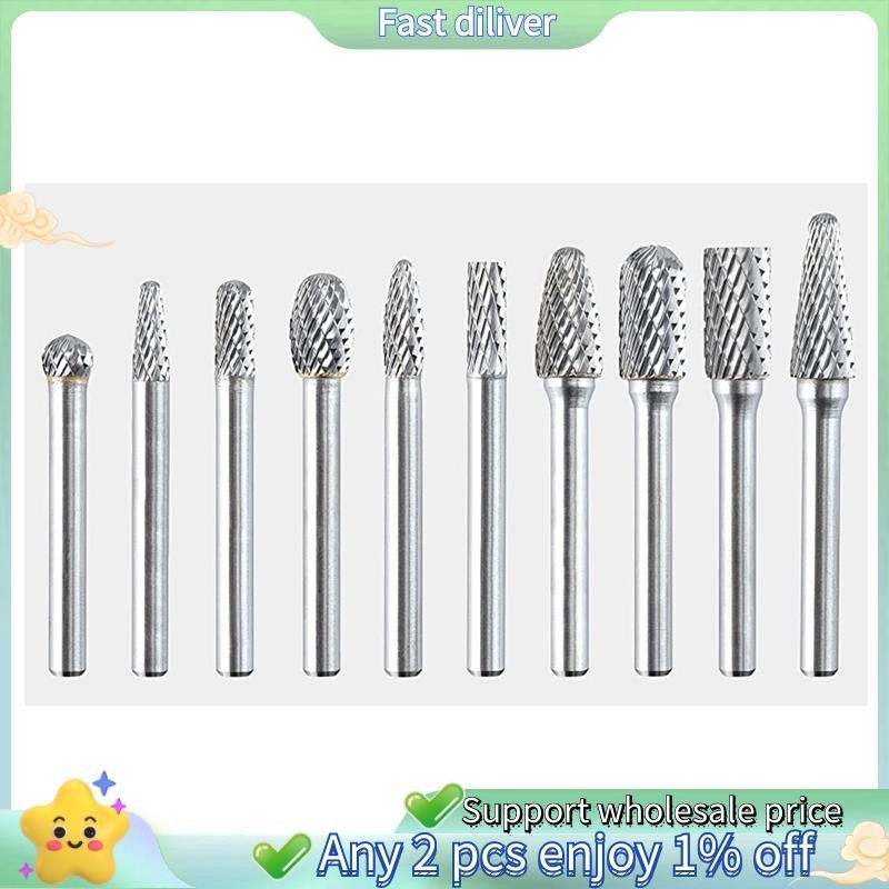 Rock Carbide Burr ชุด 1/4 นิ้ว 10PC Die เครื่องบด Bits ไฟล์ Rasp ...
