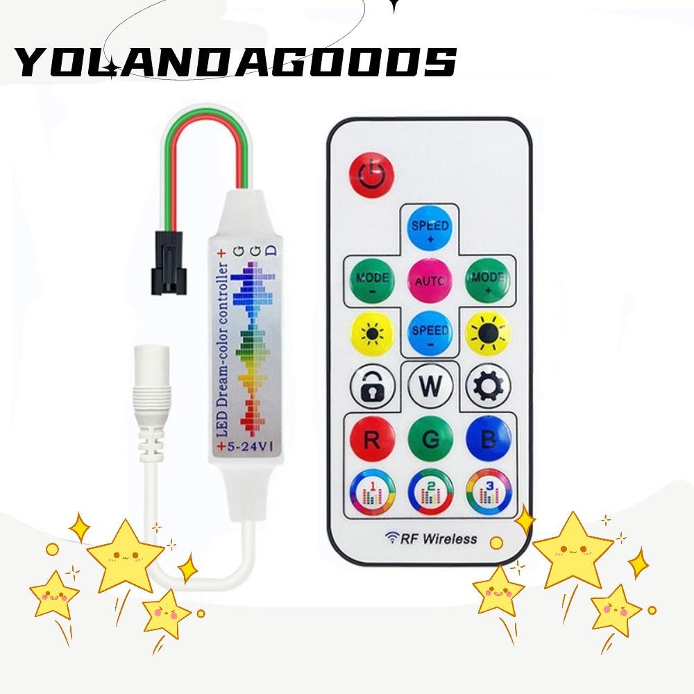 Yola ไฟ Led Strip, 17 คีย์ DC5-24V เพลง Led Controller, แอดเดรส 3Pin DC ...