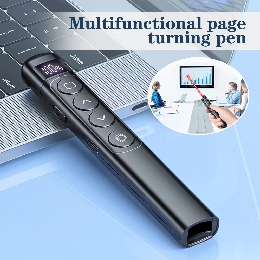 เลเซอร์ปากกาพลิก จอแสดงผล LED Presenter Laser Pointer ปากกาเลเซอร์ ไร้ ...