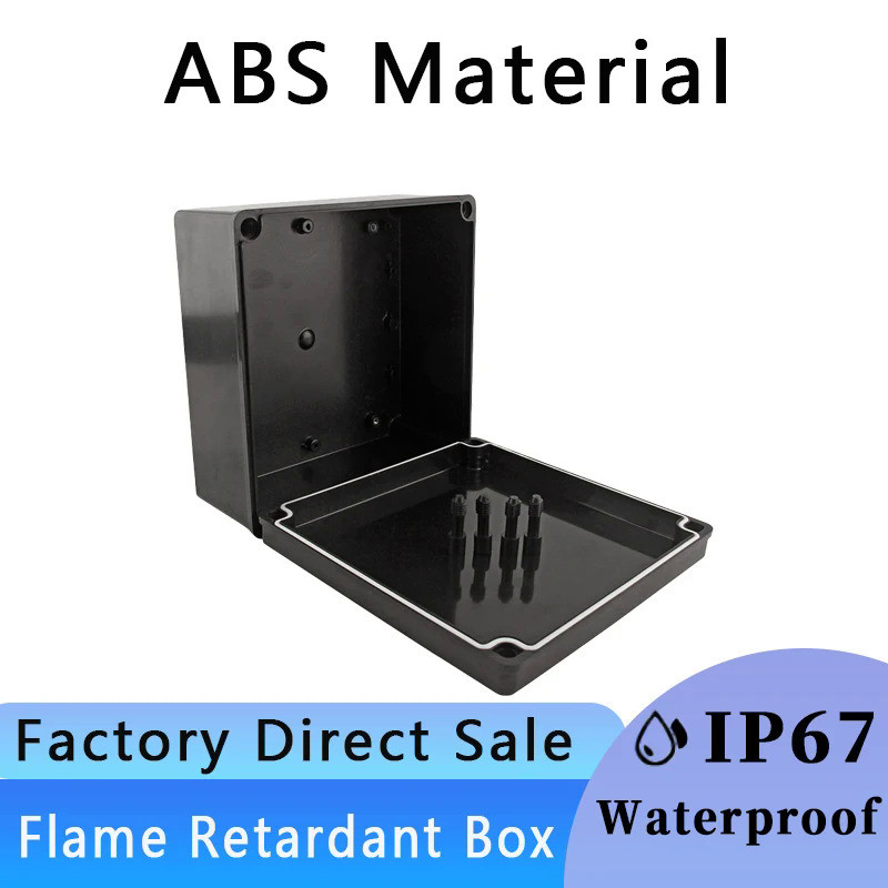 IP67 Waterproof Black Junction Box Flame Retardant Plastic Project ...