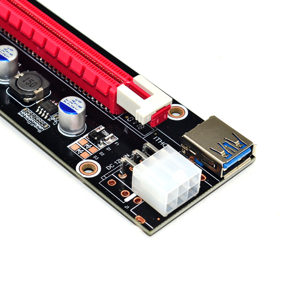 USB3.0 Mini PCI-E Riser SATA ถึง 4/6 พิน 16X PCIE อะแดปเตอร์การ์ดสายไฟ ...