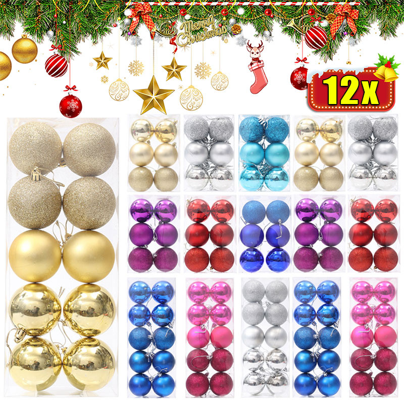 4cm/6cm/8cm ลูกบอลแขวนต้นคริสต์มาสขนาดเล็ก / ลูกบอลประดับคริสต์มาส DIY ประดับด้วยกลิตเตอร์ / ของตกแต่งบ้านสำหรับงานปาร์ตี้ปีใหม่