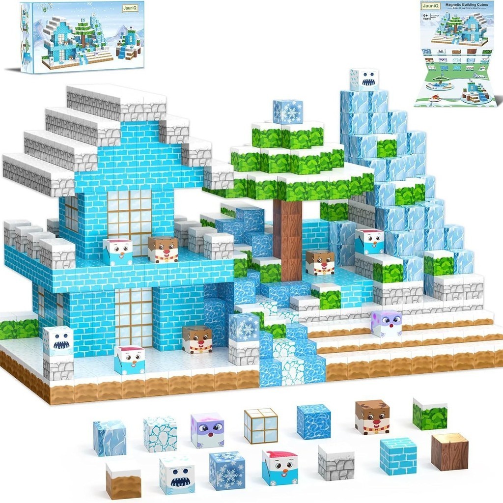 25mm Minecraft Magnetic Building Blocks ของเล่นเพื่อการศึกษา Snow Scene ...