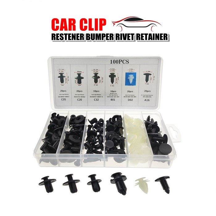 Car Body Retainer Auto Fasteners คลิปพลาสติก Push Pin Rivet Assortment ...
