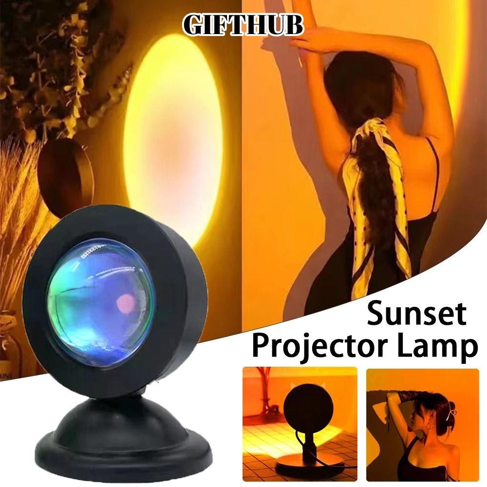 โคมไฟโปรเจคเตอร์ LED 360° Rotation Sunset สำหรับสร้างมู้ดและถ่ายภาพ ...