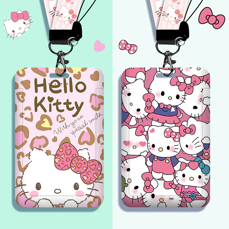 การ์ตูน Hello Kitty ผู้ถือบัตรเชือกเส้นเล็กน่ารักนักเรียนเลื่อน รหัส ...