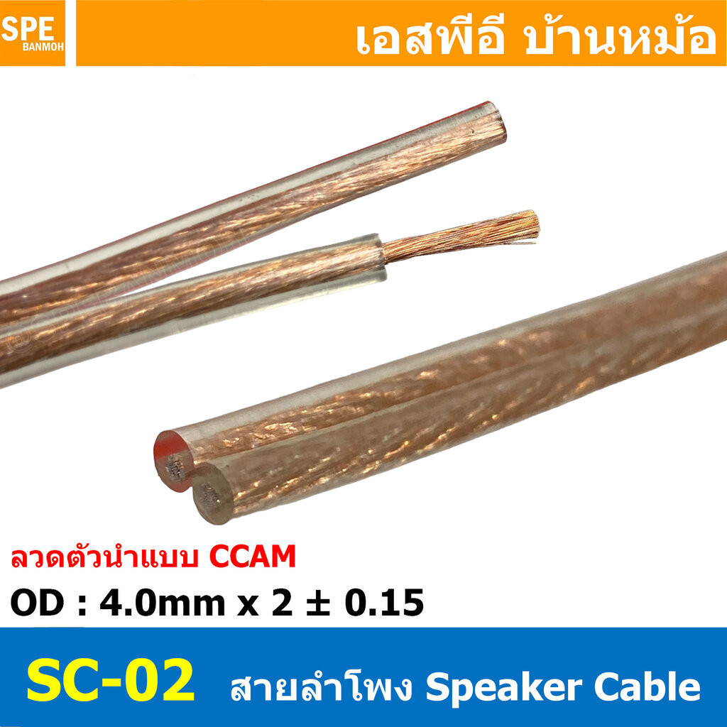 [ 4 เมตร ] สายลำโพงแบบคู่ SONICA ใส SC-01 SC-02 SC-03 SC-07 สายนำสัญญาณ ...