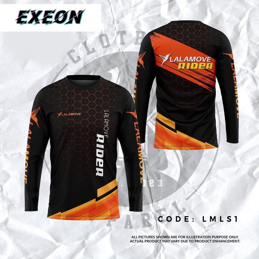 Lalamove ชุดขี่มอเตอร์ไซค์เสื้อยืดแขนยาวไรเดอร์สําหรับผู้ชาย | Shopee ...