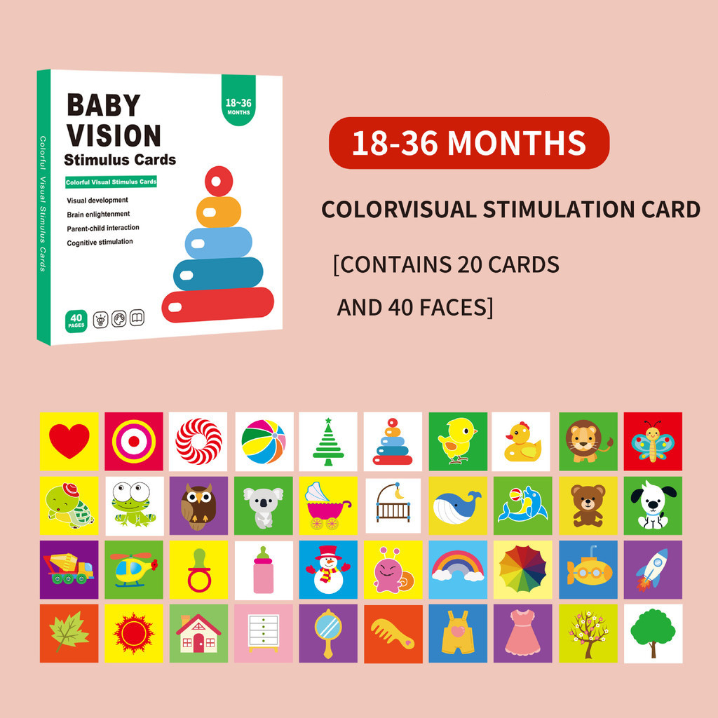 Visual Stimulation Flashcard สีความรู้ความเข้าใจการ์ดเด็ก Early ...