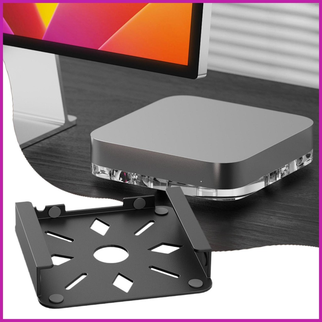 สําหรับ Apple mac mini Wall Host ชั้นวางใต้โต๊ะ PC Host Bracket ...