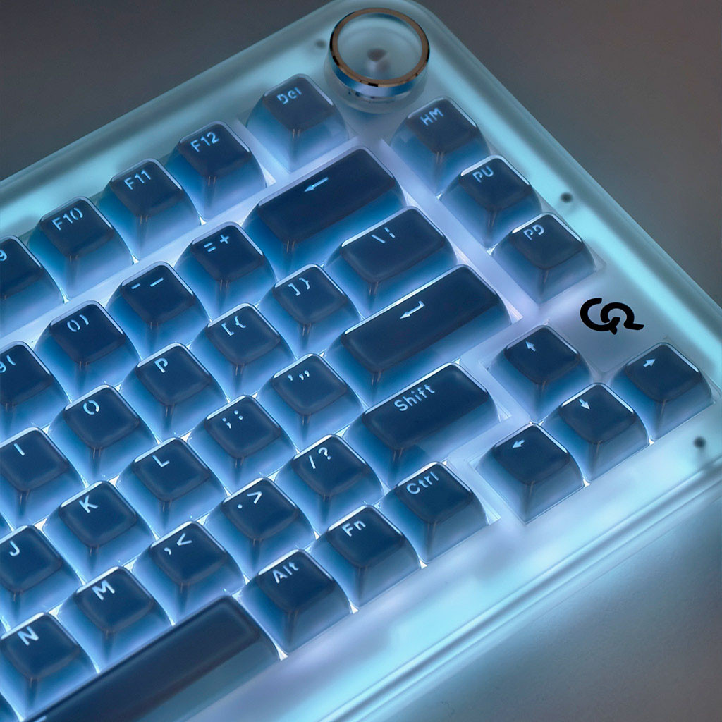 Blue Crystal Keycaps OEM Profile 136 คีย์ PC PBT Letter Light ...