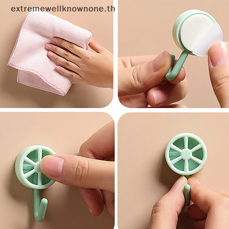 Ewth 8PCS Lemon Hook ติดประตู Key ผ้า Coat ห้องน้ํา Robe แขวนห้องครัว ...