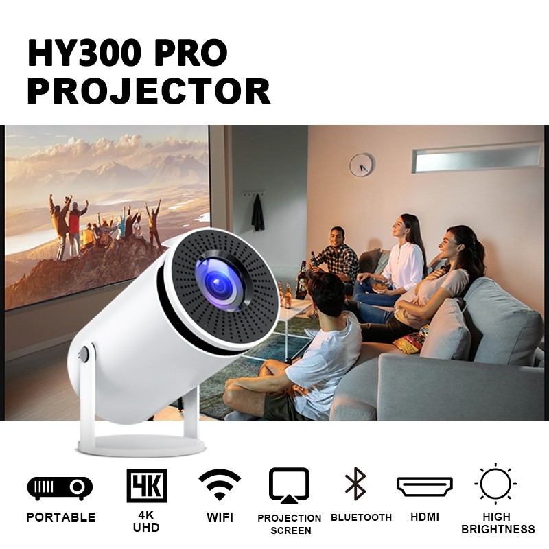 HY300 Pro เครื่องฉายภาพ โปรเจคเตอร์ Projector 4K Full HD 8000LM รองรับ ...